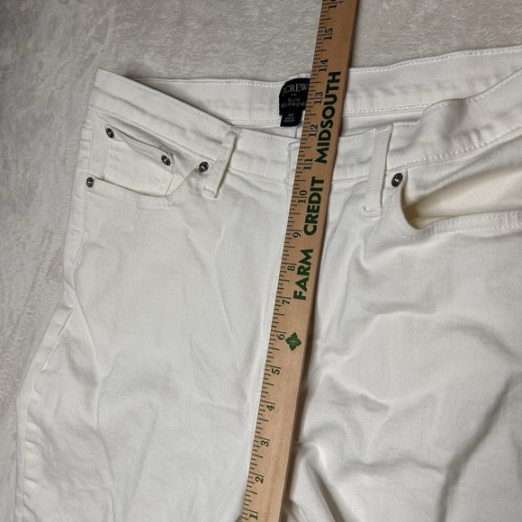 J Crew Women's Size 32 White Denim Stretch‎ Slim Boyfriend High Rise Jeans - Picture 6 of 10